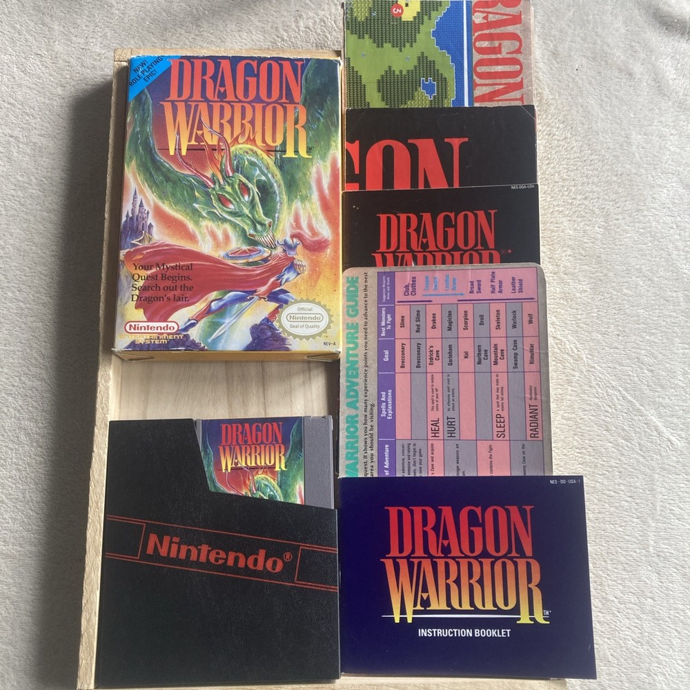 Nintendo Dragon Warrior NES CIB Complete with Plastic Protector