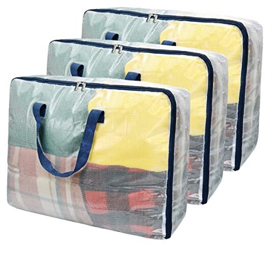 Clear Storage Bags with Zipper, 75L Extra Large Capacity - Closet, Underbed