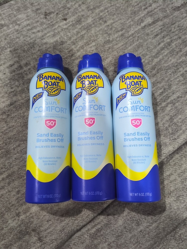 Banana Boat Sun Comfort SPF 50 Sunscreen 6oz 3-Pack for Continuous Protection