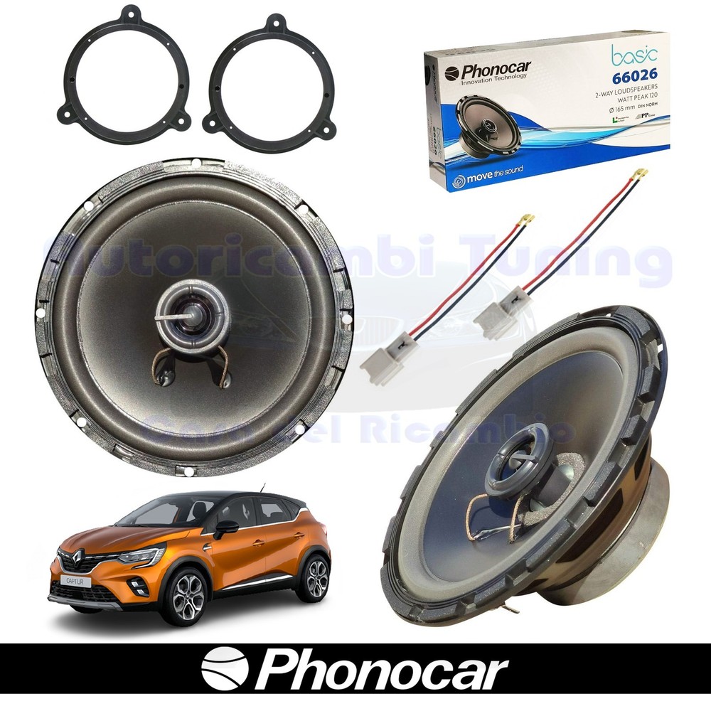 Phonocar 66026 Coaxial Car Speakers 16.5 cm 60W 4 Ohm for Renault Captur II