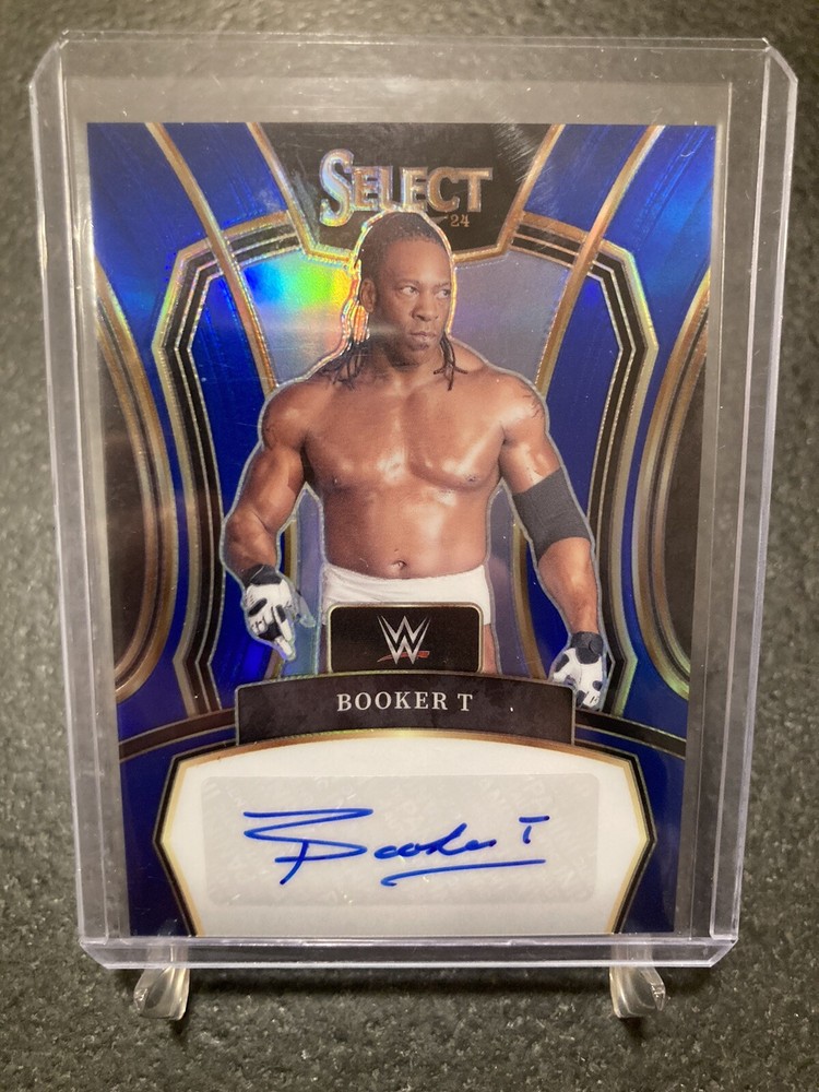 Booker T 2024 Select WWE BLUE PRIZM AUTO 12/49