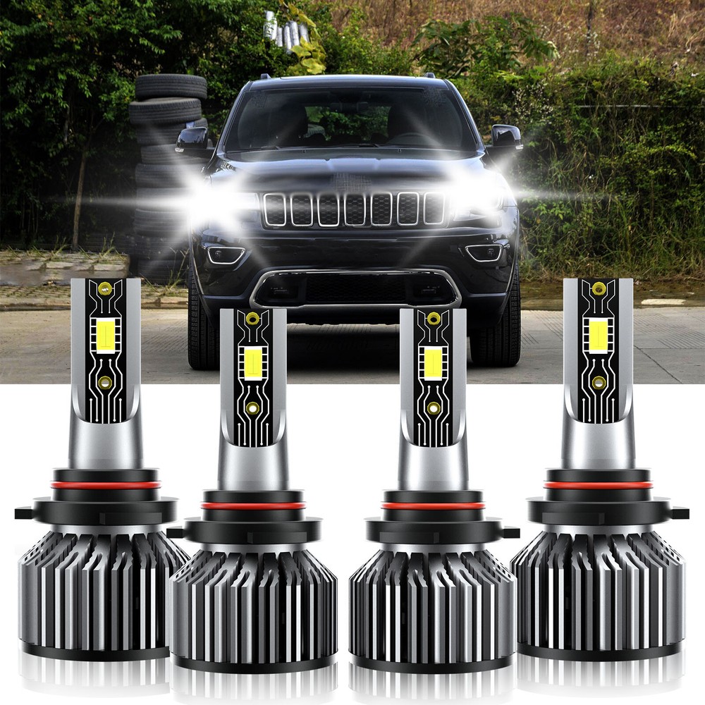 For Jeep Cherokee 2016-2019 4x LED Headlight Bulbs High Low Beam Kit 9005 9005
