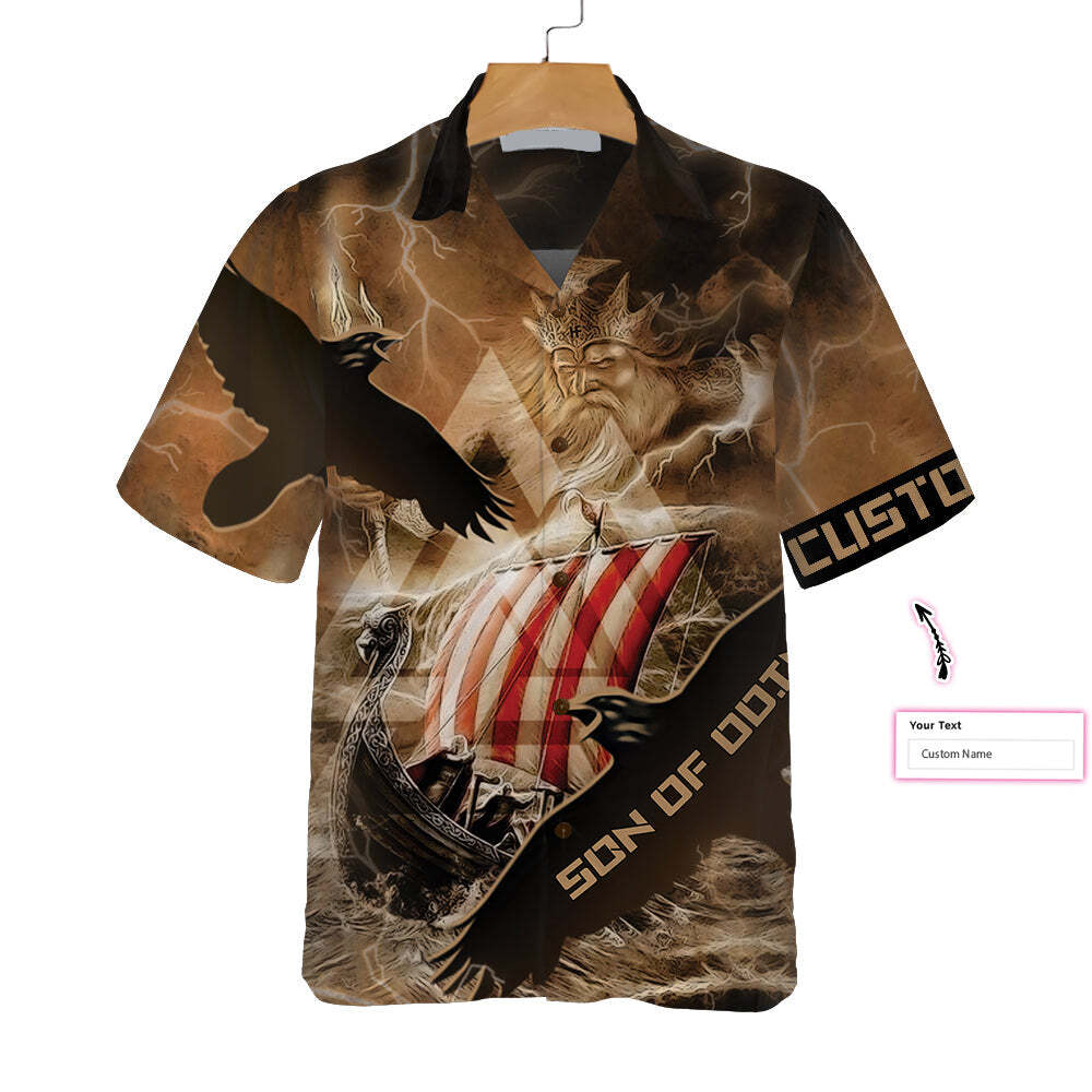Personalized Son Of Odin Custom Hawaiian Shirt Cool Viking Shirt