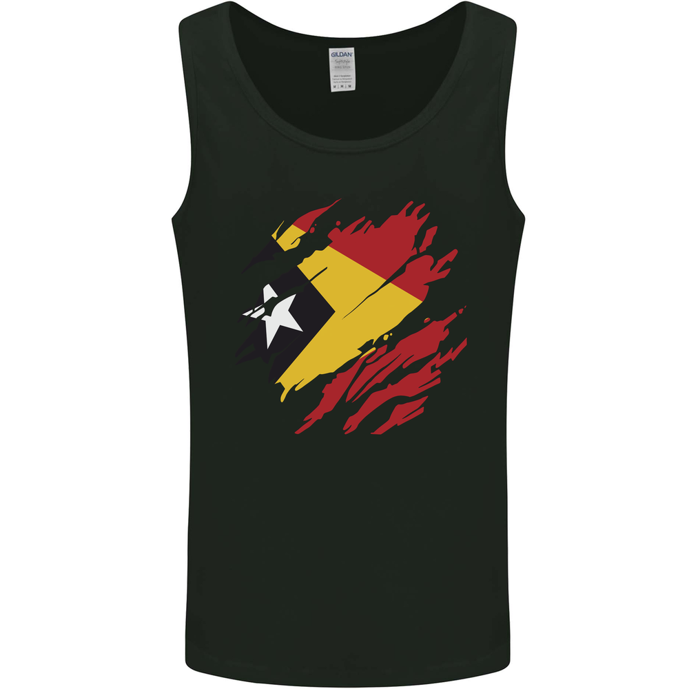 Torn East Timor Flag Day Football Mens Vest Tank Top