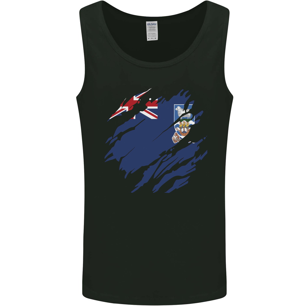 Torn Flag Falkland Islands Mens Vest Tank Top