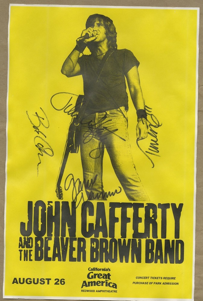 John Cafferty and the Beaver Brown Band autographed concert poster