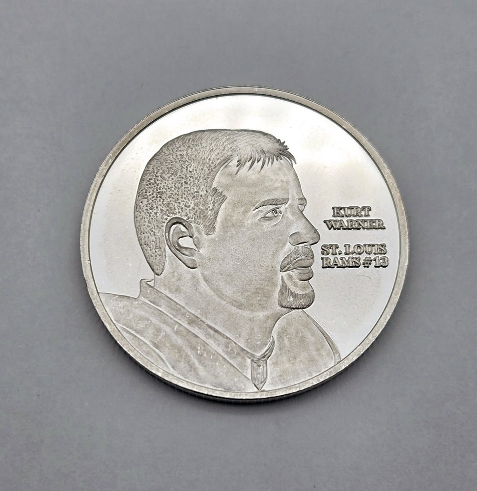 2000 Fine Silver 1 Oz St Louis Rams Superbowl Kurt Warner Coin Limited Edition