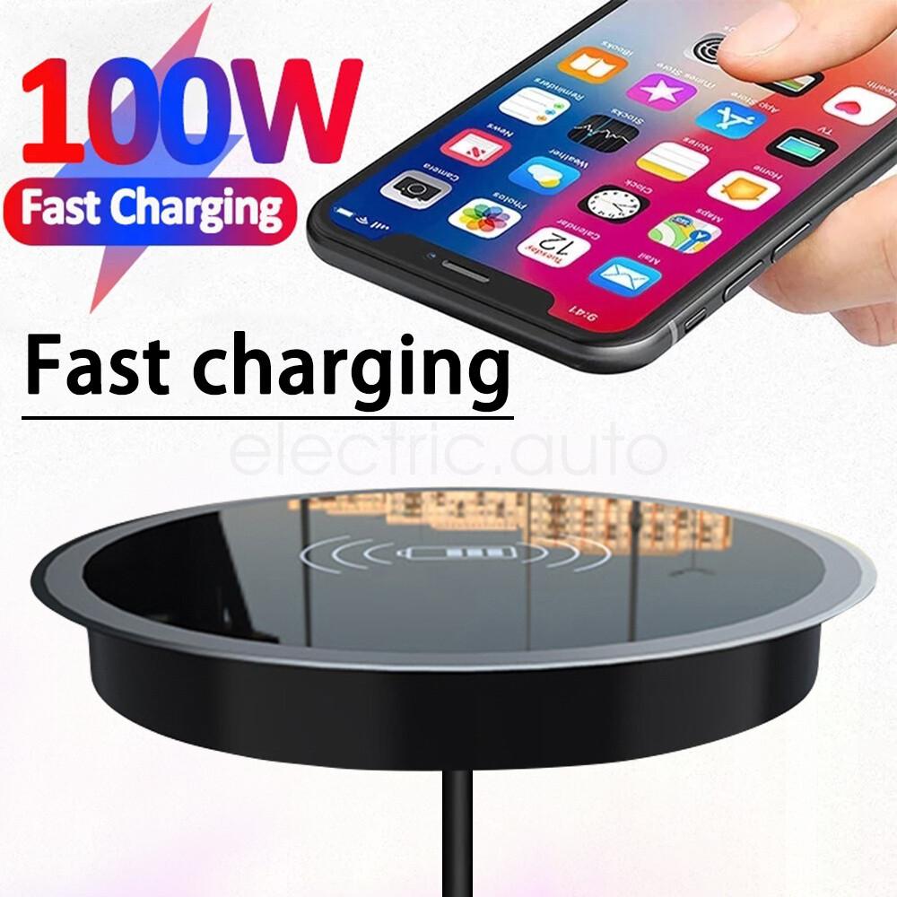 100W 2A Wireless Charger Furniture-Embedded Table Space-Saving Design