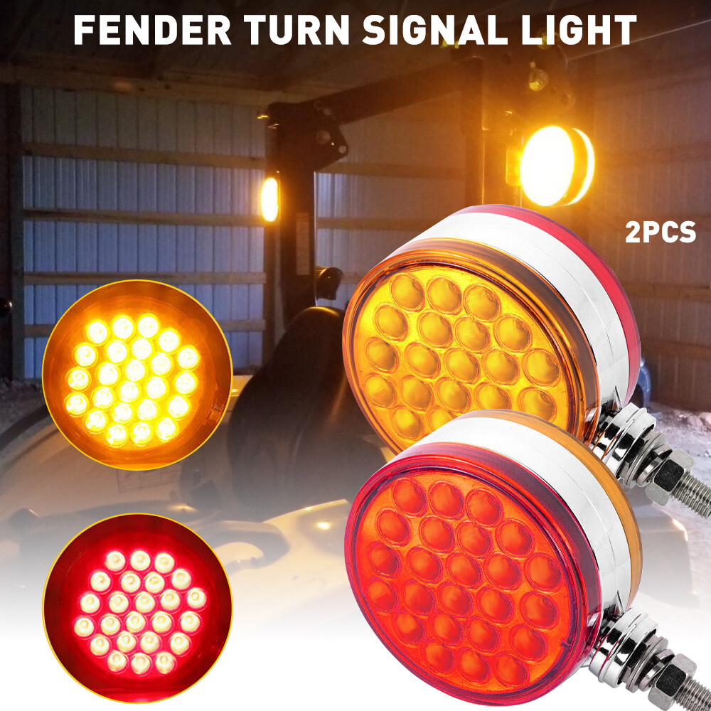 LED Double Face Turn Signal Pedestal Fender Side Marker Brake Light 4.13