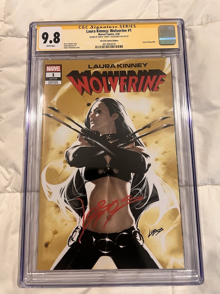 LAURA KINNEY WOLVERINE 1 Signed by LOBOS 616 EXC TRADE VARIANT LTD 3000 CGCSS9.8