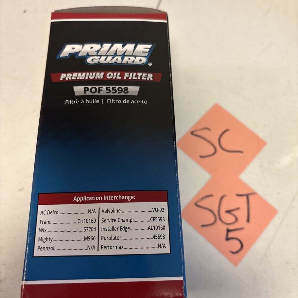 Prime Guard POF5598 Engine Oil Filter for Optimal Performance