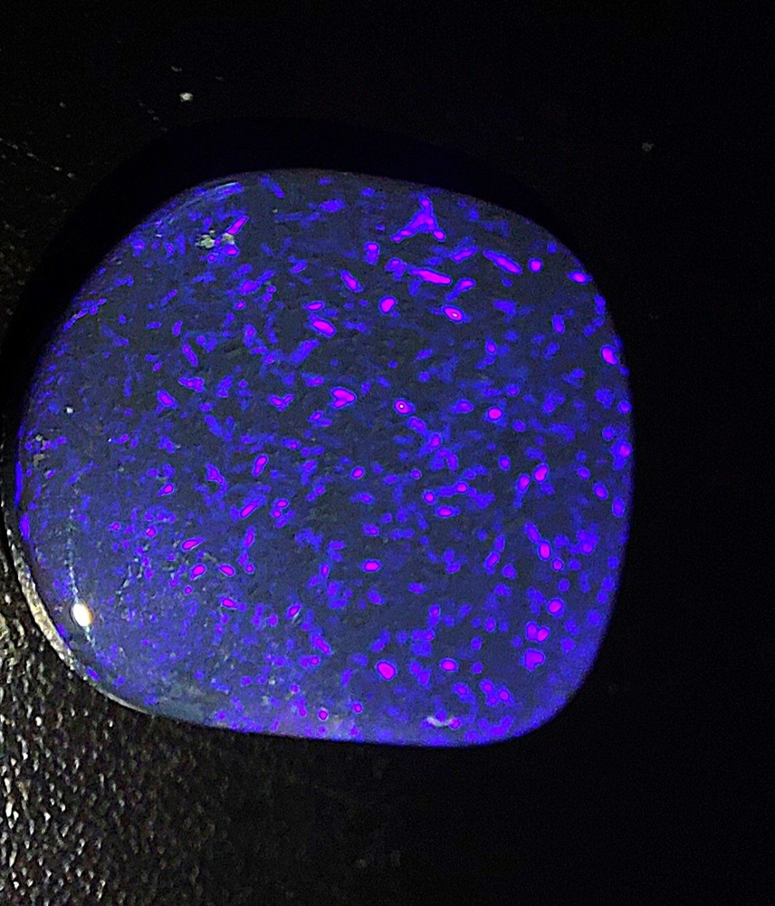 27.98ct Huge Pure Solid Black Opal Hunter Lightning Purple Spark Galaxy Pattern