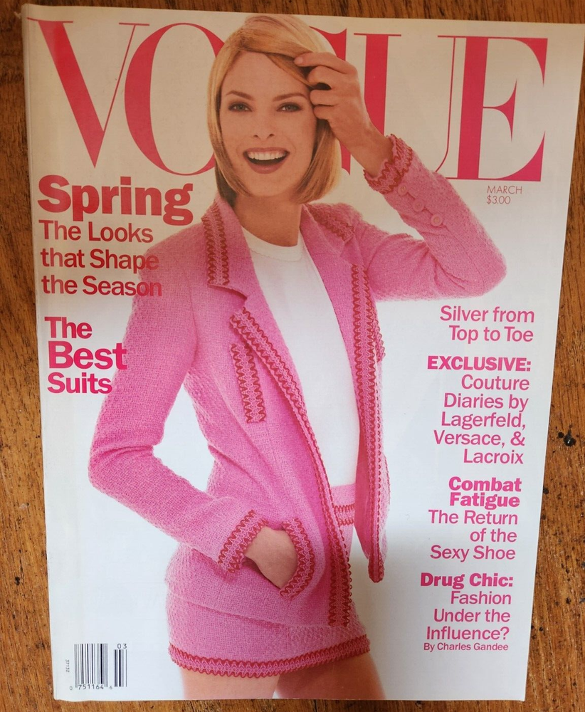 Vogue Magazine March 1994 Linda Evangelista Claudia Schiffer SPRING LOOKS