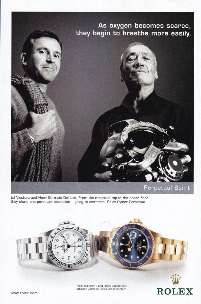 ROLEX Explorer Ed Viesturs and Hanri-Germain Original  2001 Print Ad!!