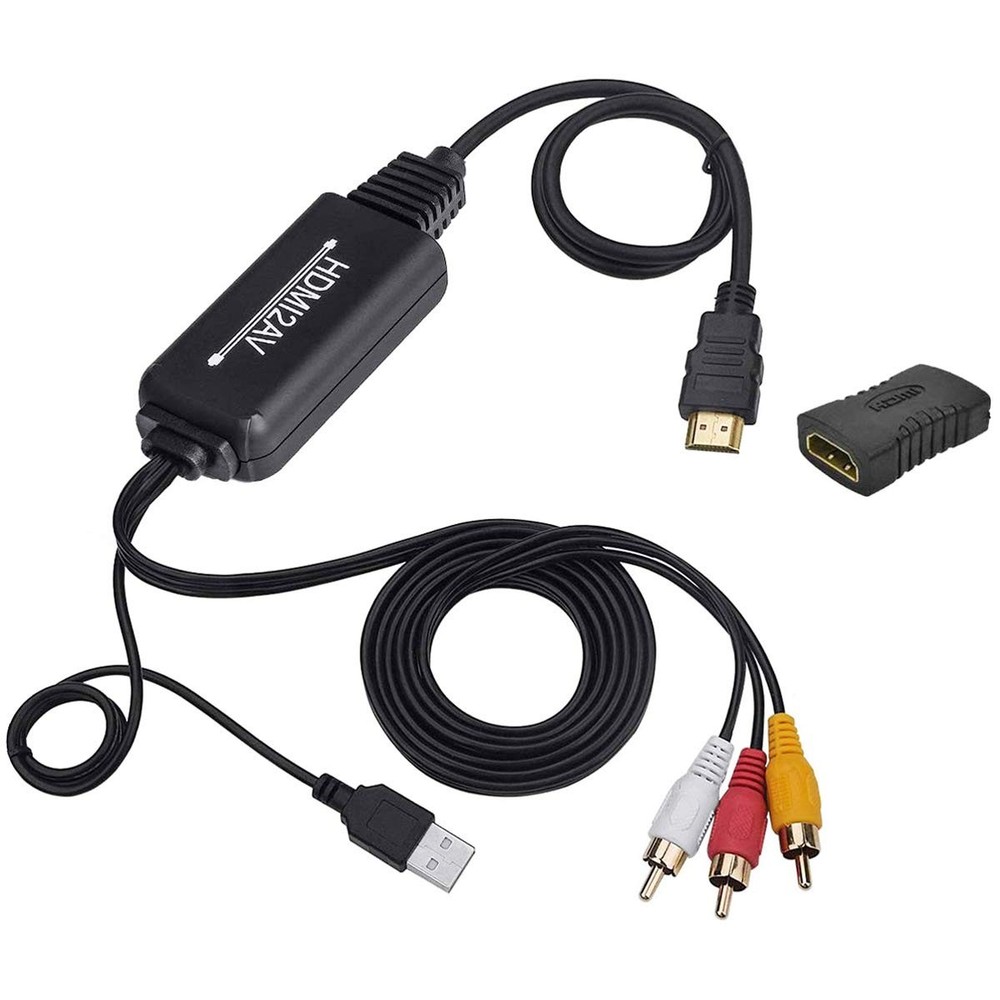 HDMI to RCA Converter Adapter Cable 1080P for AV 3RCA Video Audio