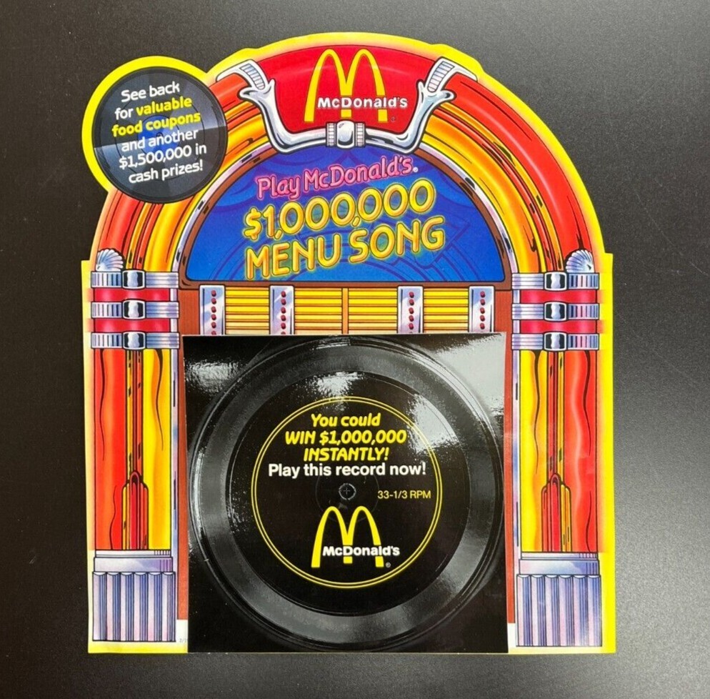 Unused Play McDonalds $1,000,000 Menu Song Coupon Advertisement-image