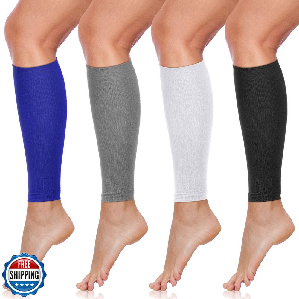 SATINIOR 4-Pair Calf Compression Sleeves for Shin Support & Muscle Recovery
