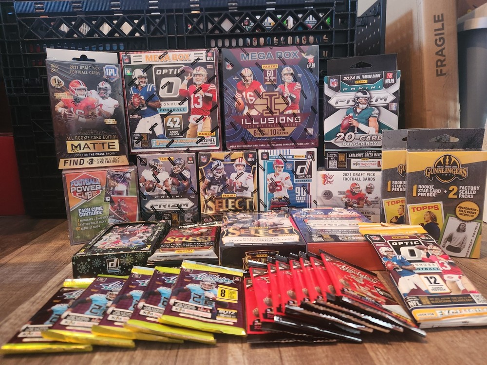 NFL Lot of Factory Sealed Boxes and Packs. Years 2021-2025. TLaw, Maye, Nix RC??
