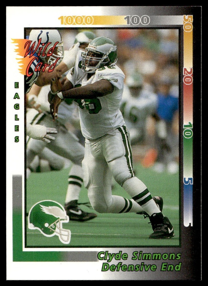 1992 Wild Card Clyde Simmons Philadelphia Eagles #13 Throwback Football Card  
