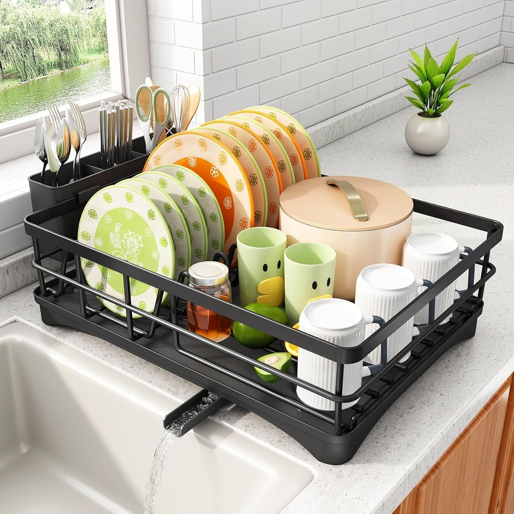 SAYZH Dish Drying Rack - Stainless Steel Dish Rack for Kitchen Counter, Large-Ca