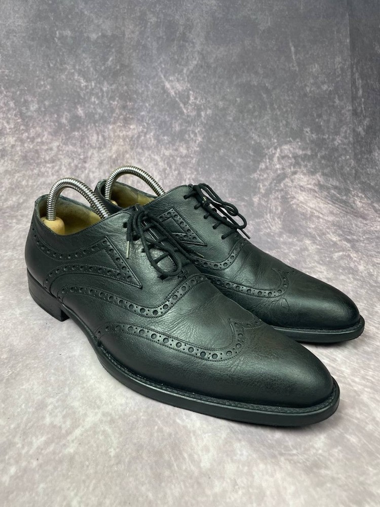 GUCCI Tom Ford Era Black Mens Lace-Up Brogue Shoes US 8.5 Eur 42 UK 8 Black