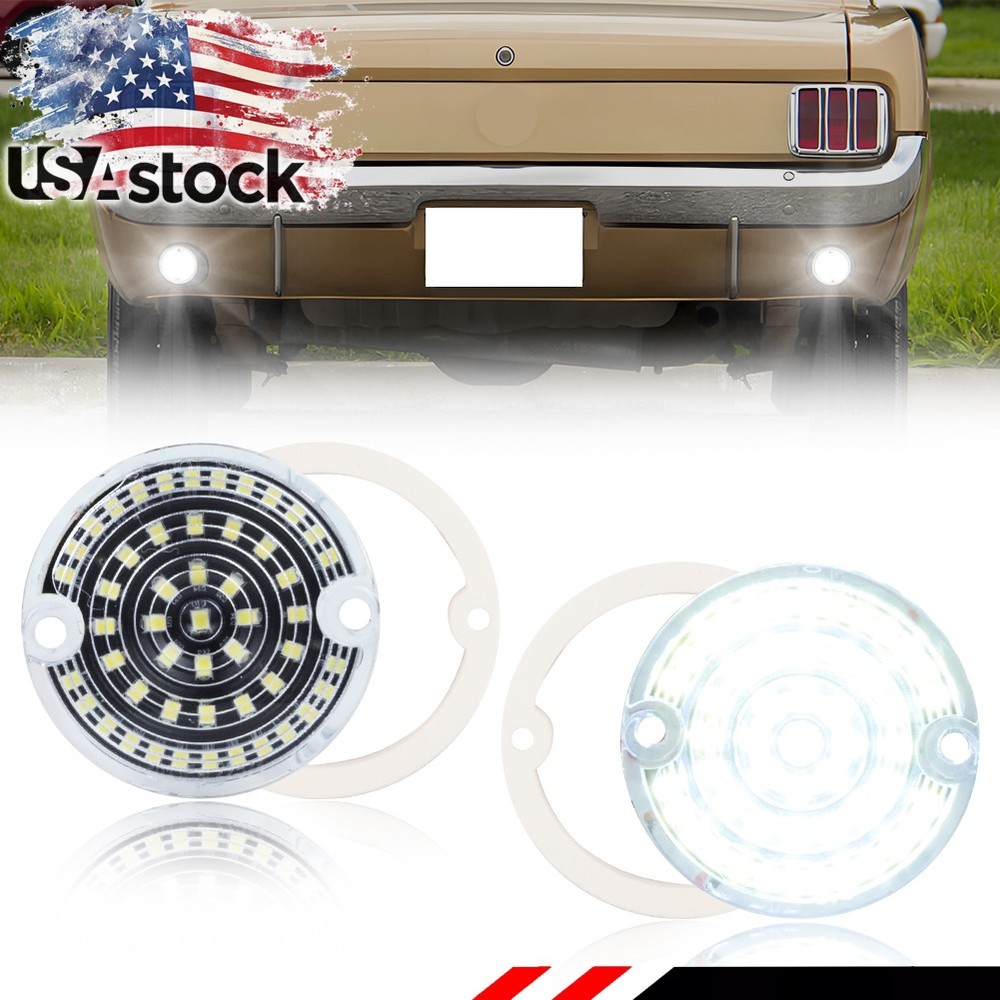 Clear White LED Backup Light Lens For 64-68 Ford Mustang & 67-68 Mercury Cougar