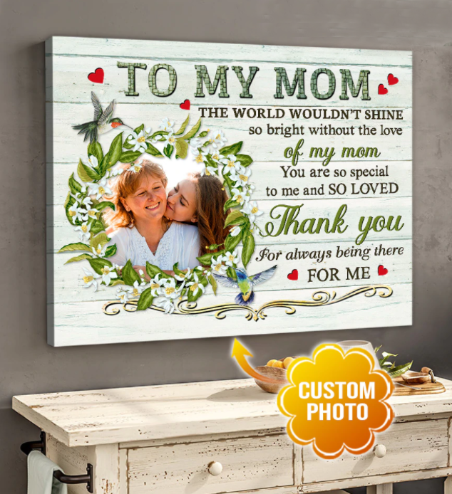 Mothers day gift, personalized photo wall art canvas, Birthday gift for Mom, to-image