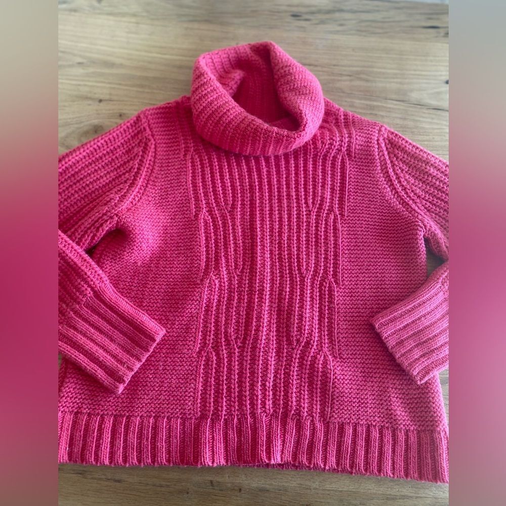 Banana Republic Pink Turtleneck Sweater XL Cowl Neck Womens Preloved