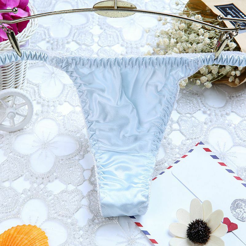 Womens Silk Low-Rise Thongs Nudies Knickers Panties Tangas T-Back Underwear