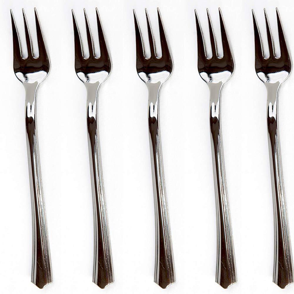 200 Mini Plastic Tasting Forks for Appetizer - 4.2” Inches Reflection Stainle...