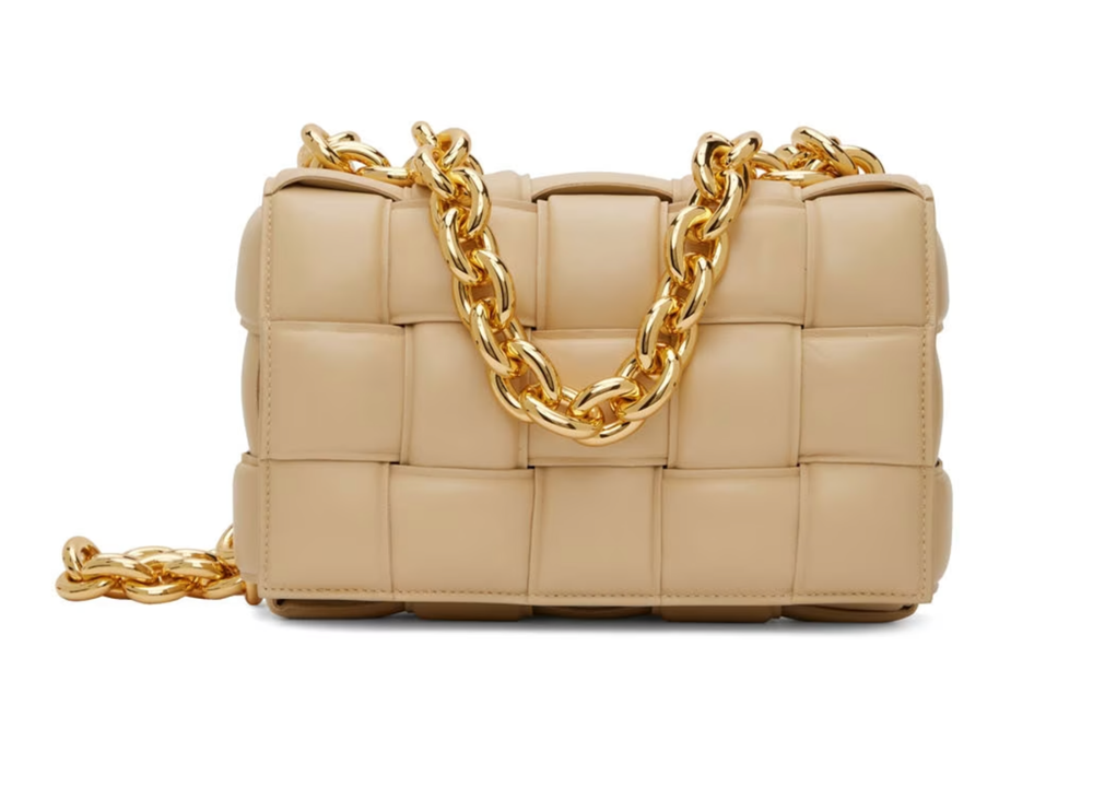 Bottega Veneta Padded Chain Cassette Bag in Porridge Leather - $5500