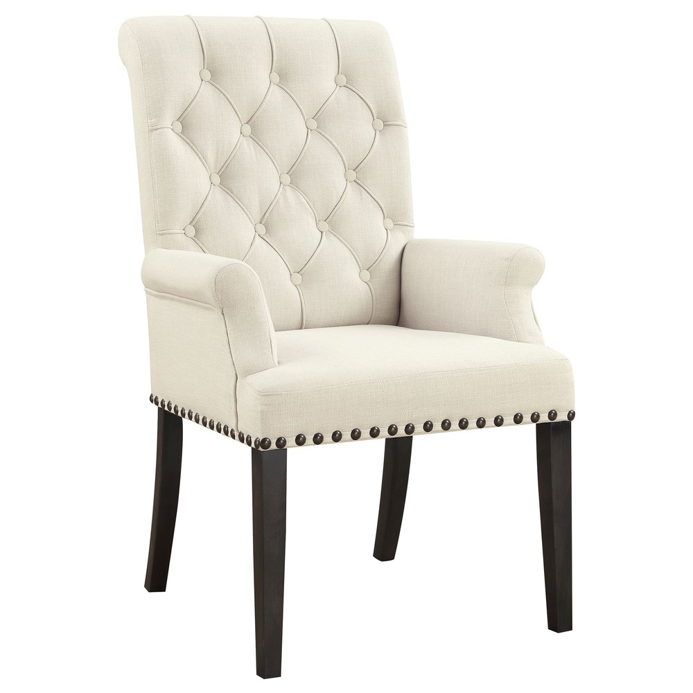 Alana Tufted Upholstered Dining Armchair with Padded Seat and Back  