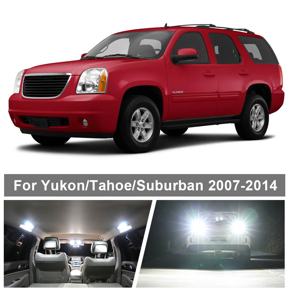 White LED Lights Interior + Reverse Backup for 2007 - 2014 Chevy Tahoe GMC Yukon