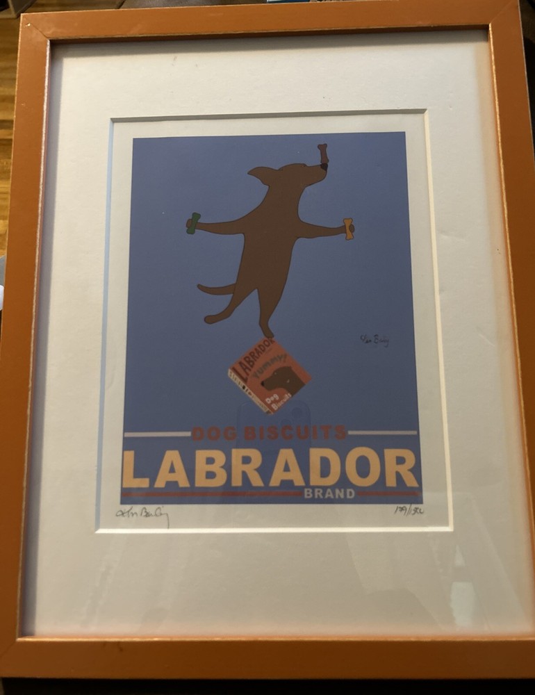 Signed Limited Edition Labrador Yummy Dog Biscuits Print :Ken Bailey Certificate