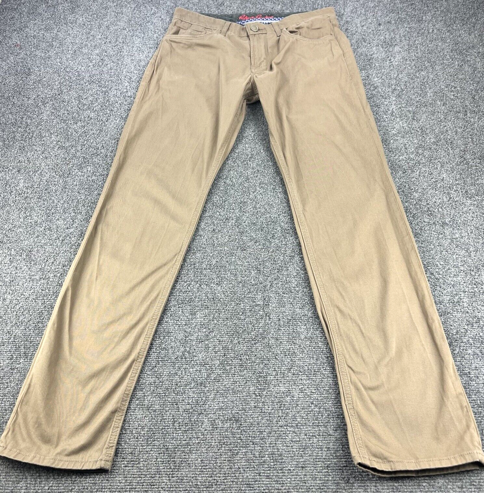 Robert Graham Pants Mens 32x33 Brown Kipling Tailored Slim Fit Tanner Chino