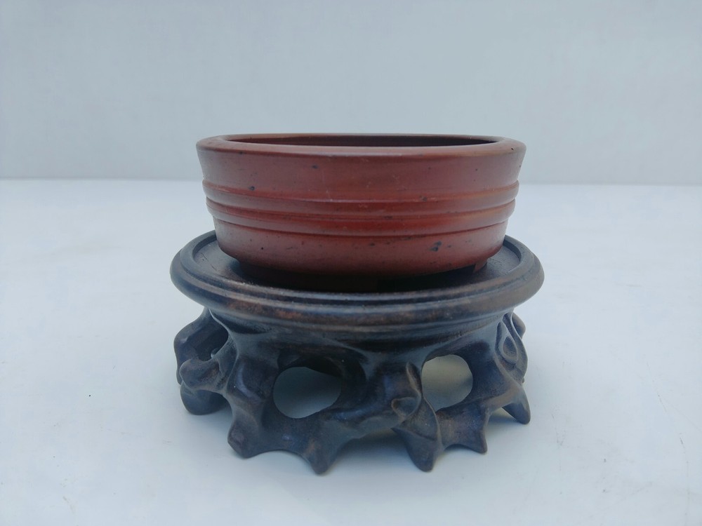 Small Unglazed Round Bonsai Pot by SATAROU 7cm Diameter