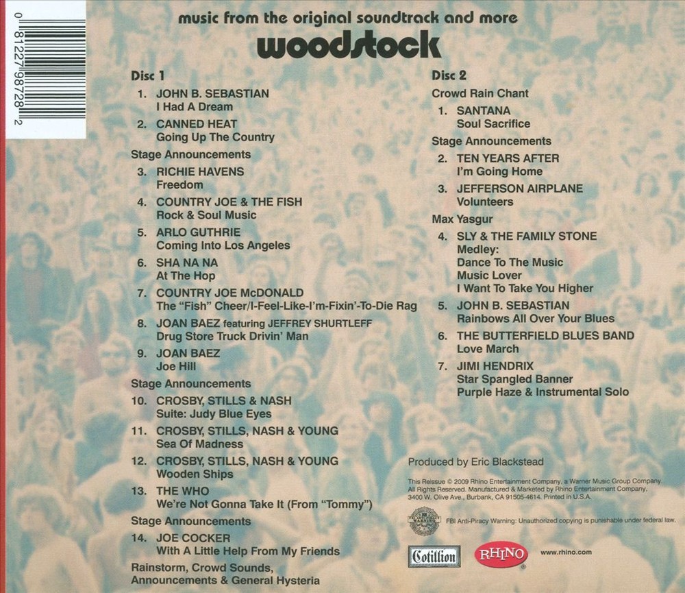 VARIOUS ARTISTS WOODSTOCK NEW CD