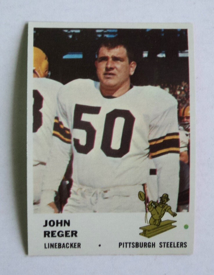 1961 Fleer Football #123 John Reger Steelers GEM MT 10 PSA Graded Vintage Card