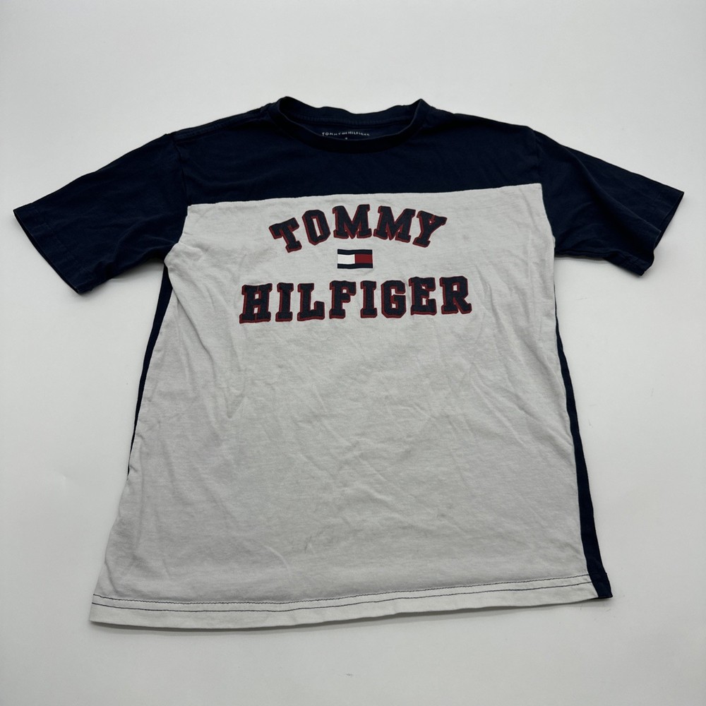 Tommy Hilfiger T-Shirt Youth Boy Size 7 Graphic Print Logo ..#28824