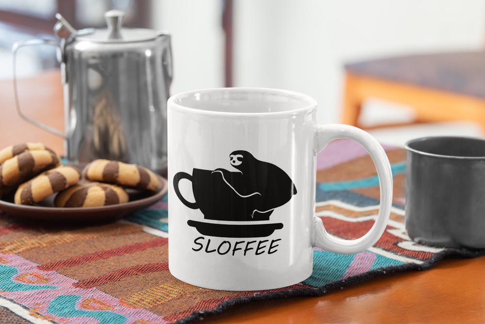 Funny Animal Puns Coffee Mug for Tea or Sloffee Lovers - White Ceramic