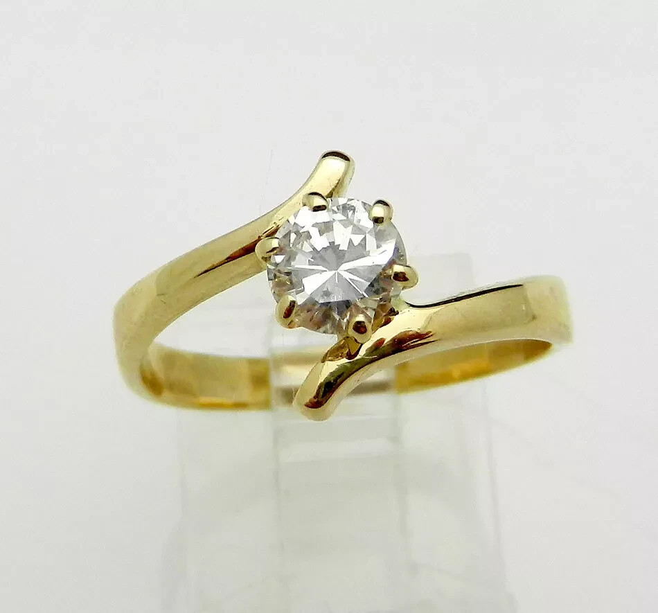 14k Yellow Gold Plated 1.50Ct Round Cut Natural  Moissanite Women's Wedding Ring