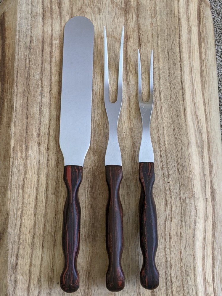 CUTCO 3-Piece Wood Handle Kitchen Utensil Set with Spatula Spoon and Fork USA
