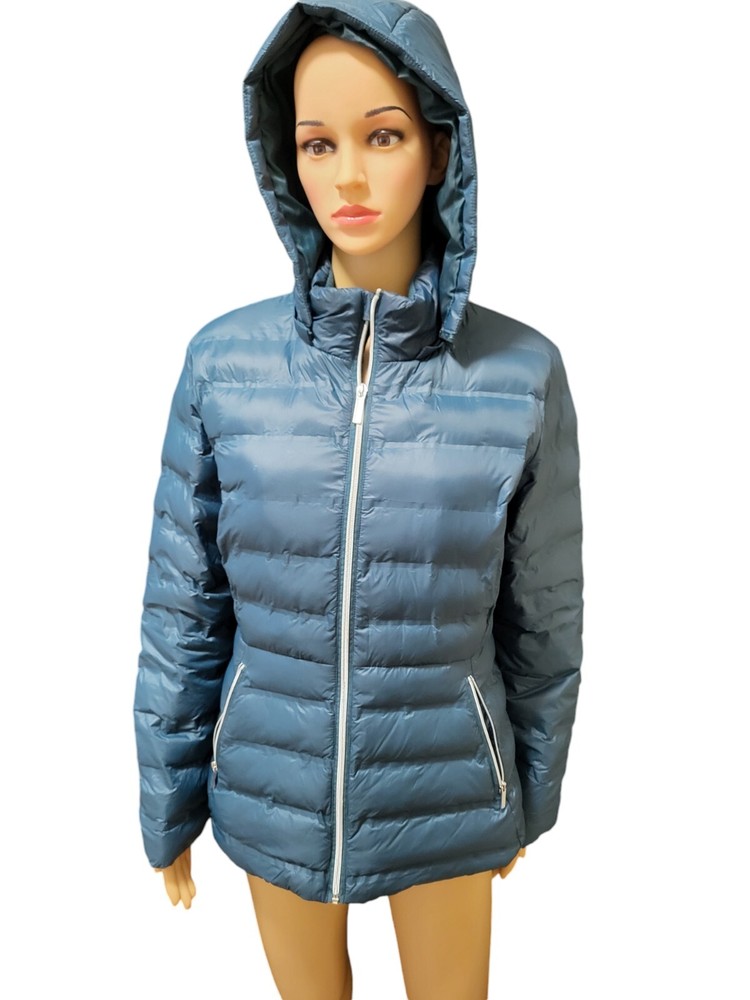 Time and Tru Womens Forest Green Hooded Zip-Up Jacket Size S 4-6 Long Sleeve