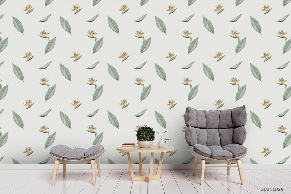 3D Tropical Plants Leaves Pattern Wall Murals Wallpaper Murals Wall Sticker