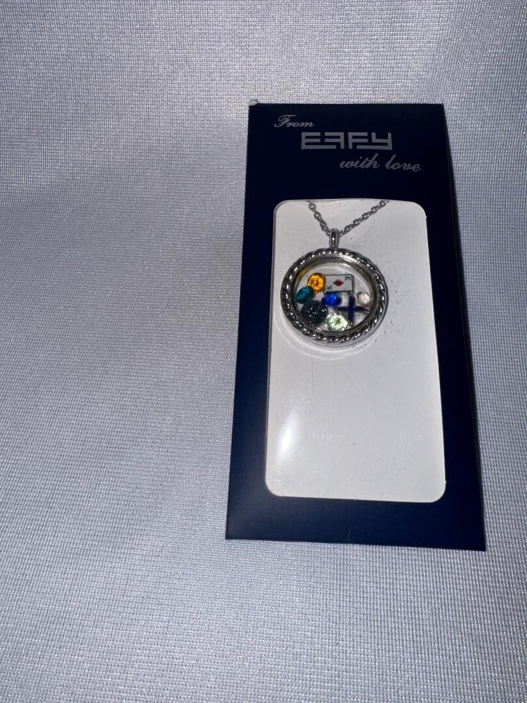 Effy 8 Charm Necklace Locket with Celebrity Cruise Charms 45 X Card & 5 Gems  