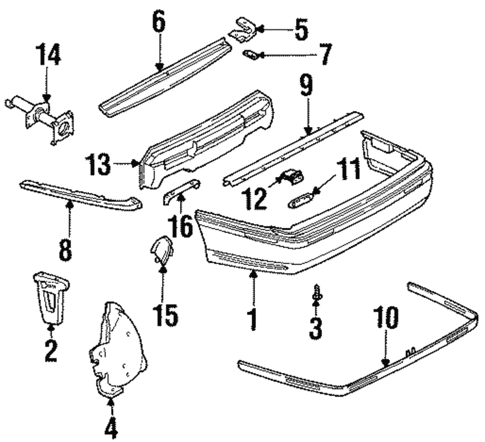 Genuine GM Rear Bumper Fascia Extension Part #03540046