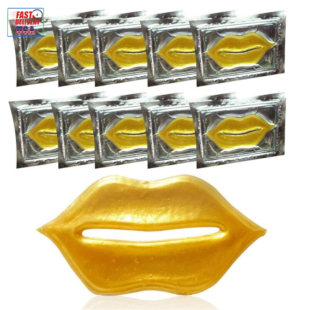 24K Gold Collagen Crystal Lip Masks Set - 30 Pcs Hydrating Moisturizer