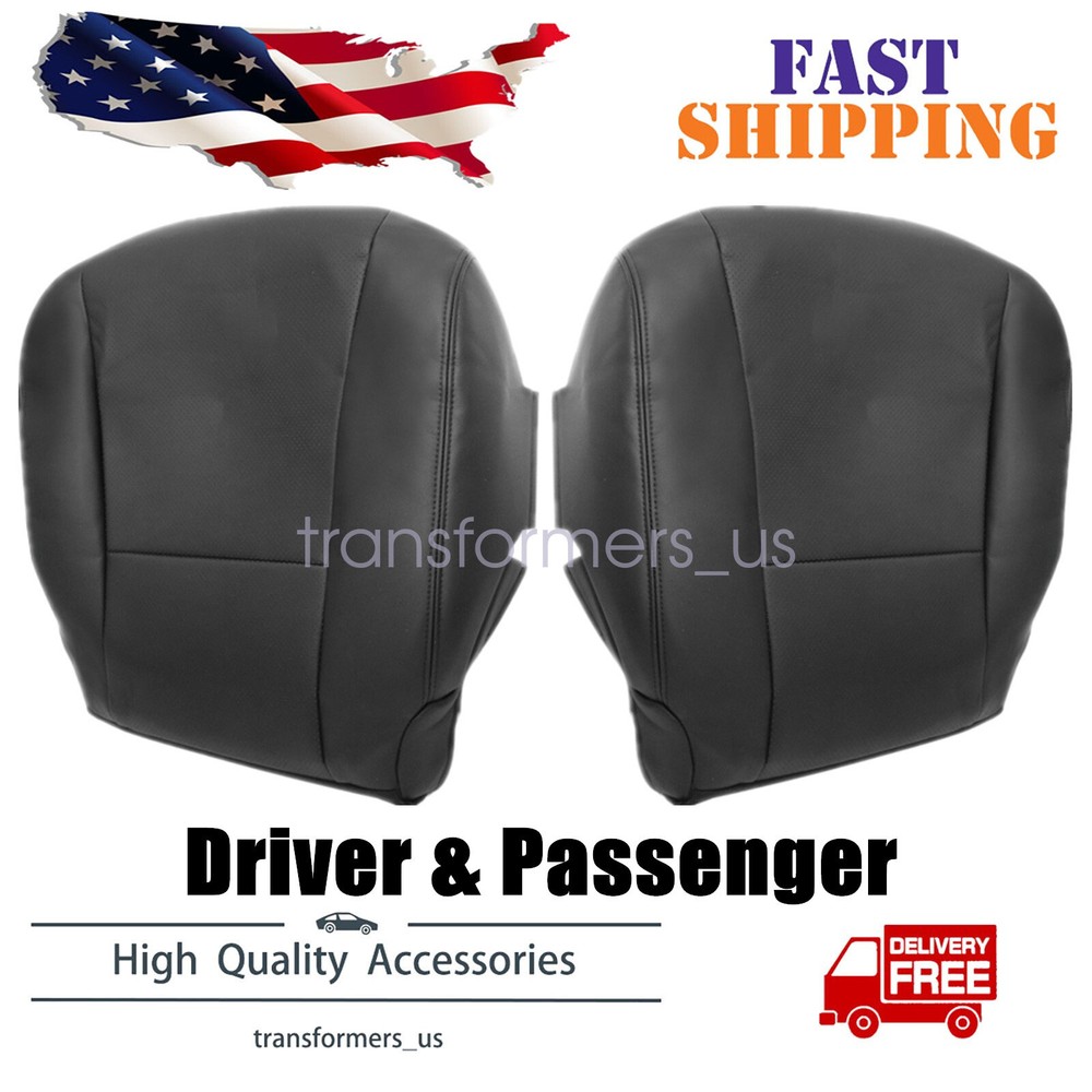 2007-2012 Lexus LS460 Black Perforated Seat Covers for Driver & Passenger