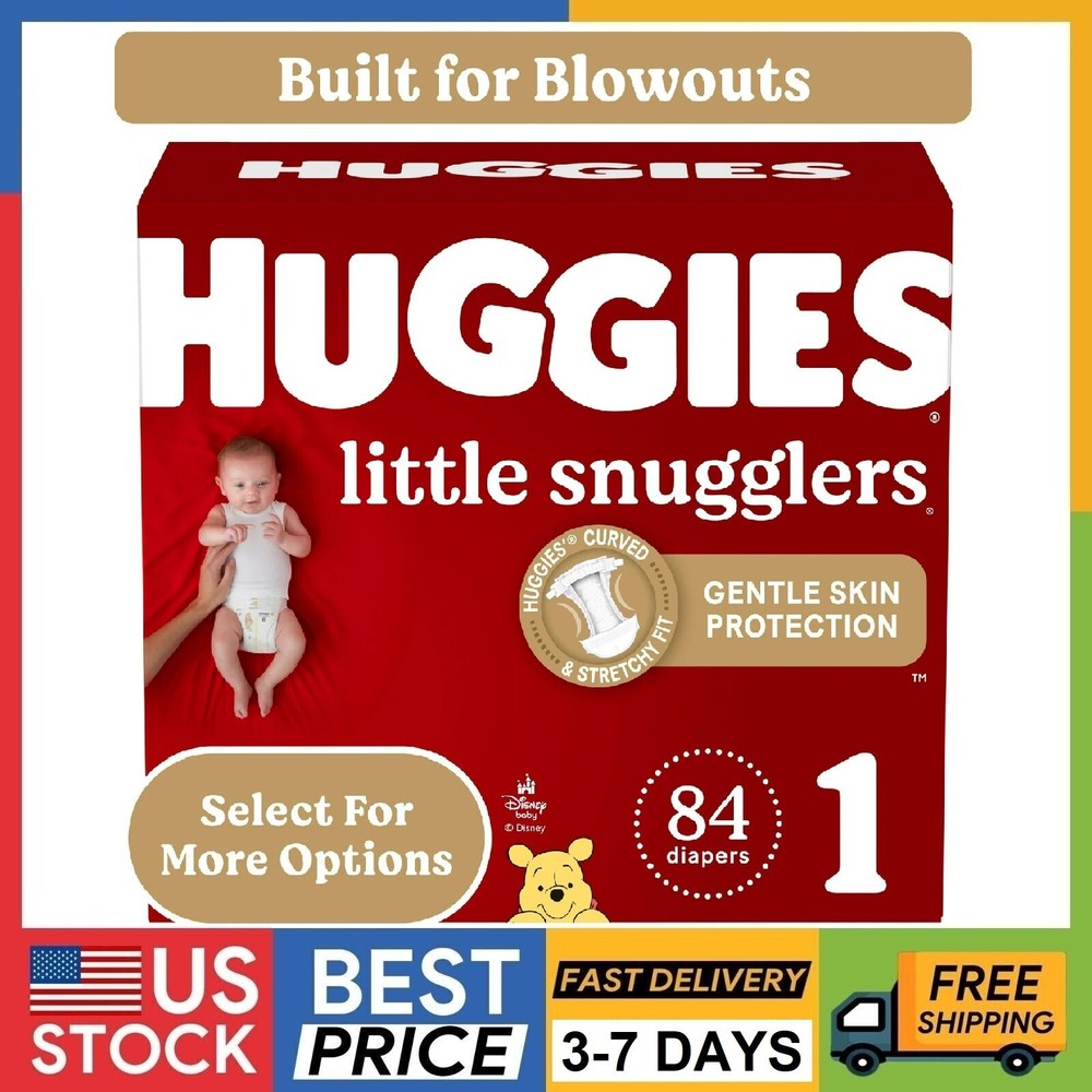 Huggies Little Snugglers Baby Diapers, Size 1 (8-14 lbs), 84 Ct