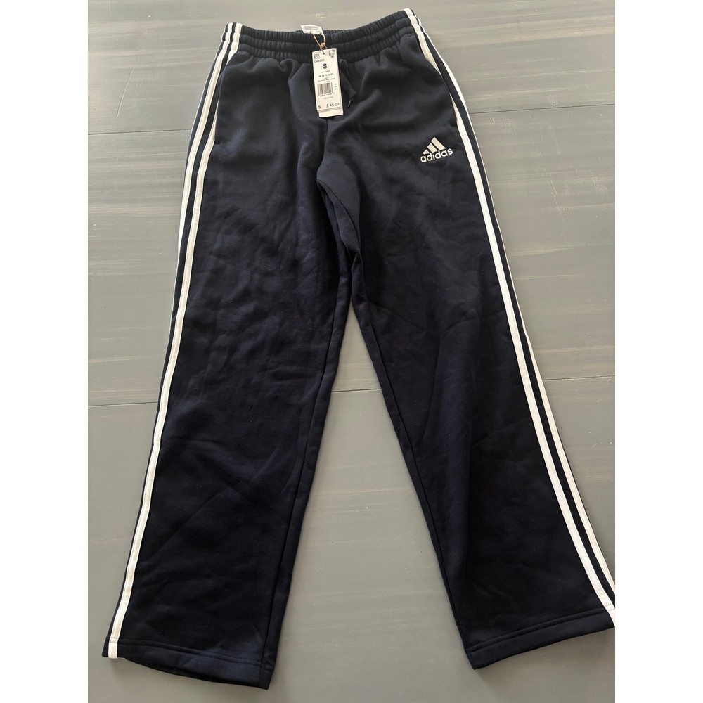 Adidas 3 Stripe Open Hem Legend Ink Blue Men Size Small Draw string New
